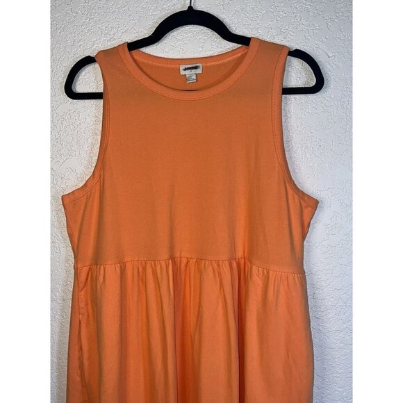 J Crew MIDI Dress Cotton NWTS Stretchy Sleeveless Peach Color Large BR873 1E - Picture 6 of 10